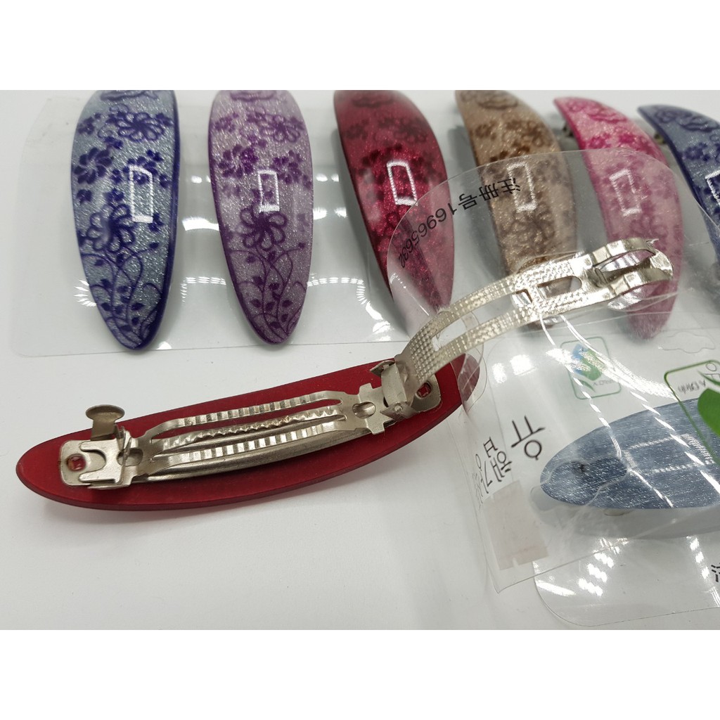 Cặp tóc nhựa mẫu hoa ánh nhũ, nhẹ, đẹp PKT021210