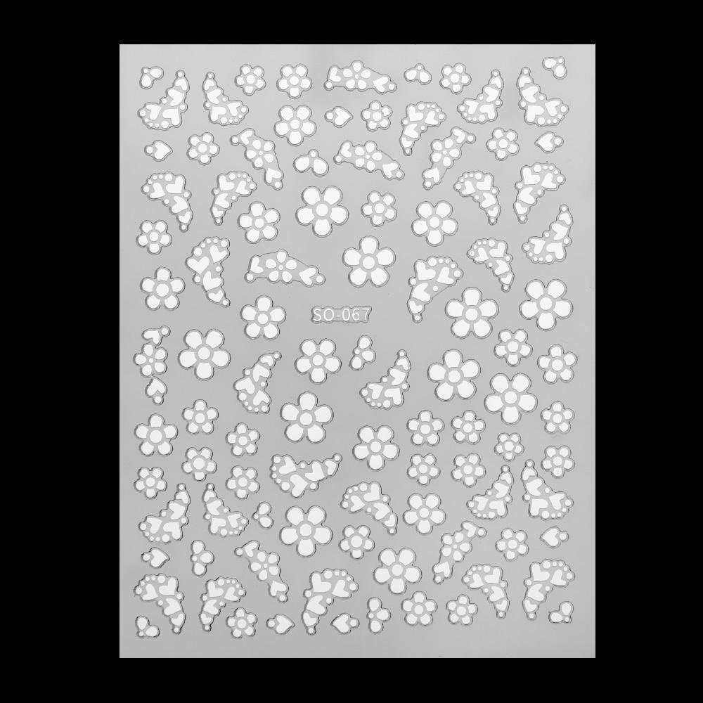 Miếng Dán Trang Trí Móng Tay Nghệ Thuật Màu Trắng DIY
