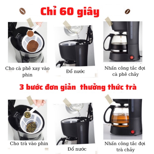 Máy pha cà phê mini tự động BEAR KFJ-A07V1 pha Espresso cafe rang xay nguyên chất cao cấp sang trọng dùng tại nhà