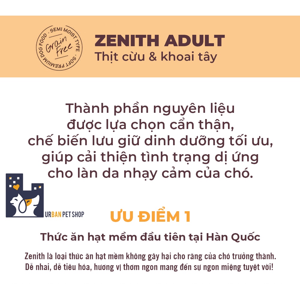 1.2Kg/3kg_THỨC ĂN HẠT MỀM CHÓ TRƯỞNG THÀNH ZENITH ADULT