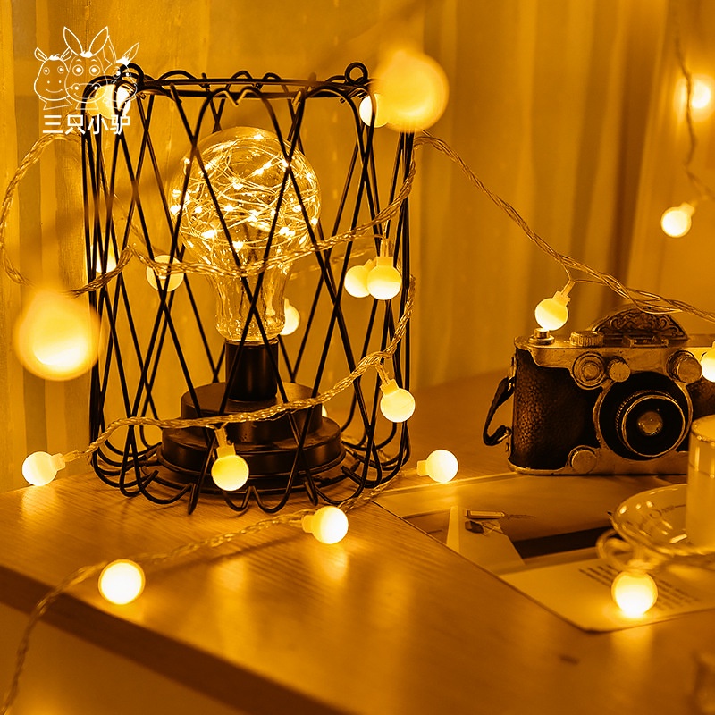 Đèn led dây bóng tròn cherry  trang trí dã ngoại, camping.
