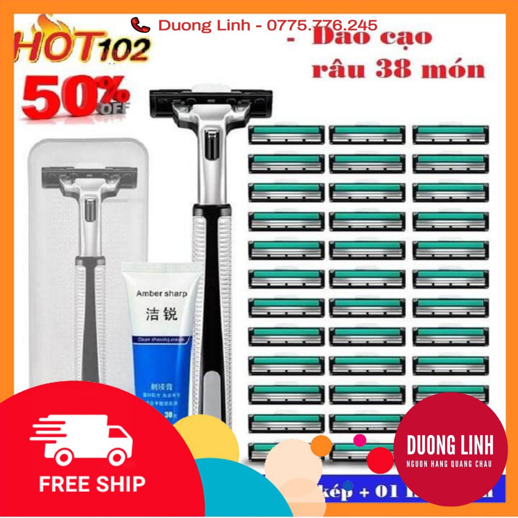 Dao cạo râu Gillett Mach Classicc - Bộ 36 dao cạo râu lưỡi kép + Tặng kèm 01 tuýp kem model 2022