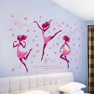 Decal dán tường trang tri phòng khách, phòng ngủ, nhà bếp - Ba cô gái múa bale