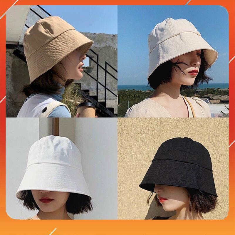 Nón bucket vành cụp trơn nhiều màu phong cách Ulzzang Unisex AN 444