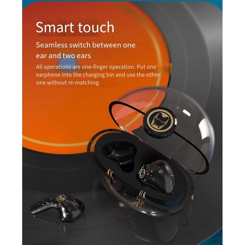 Disney Tai Nghe Bluetooth Không Dây TWS Hình Người Sắt Người Nhện Captain Dễ Thương