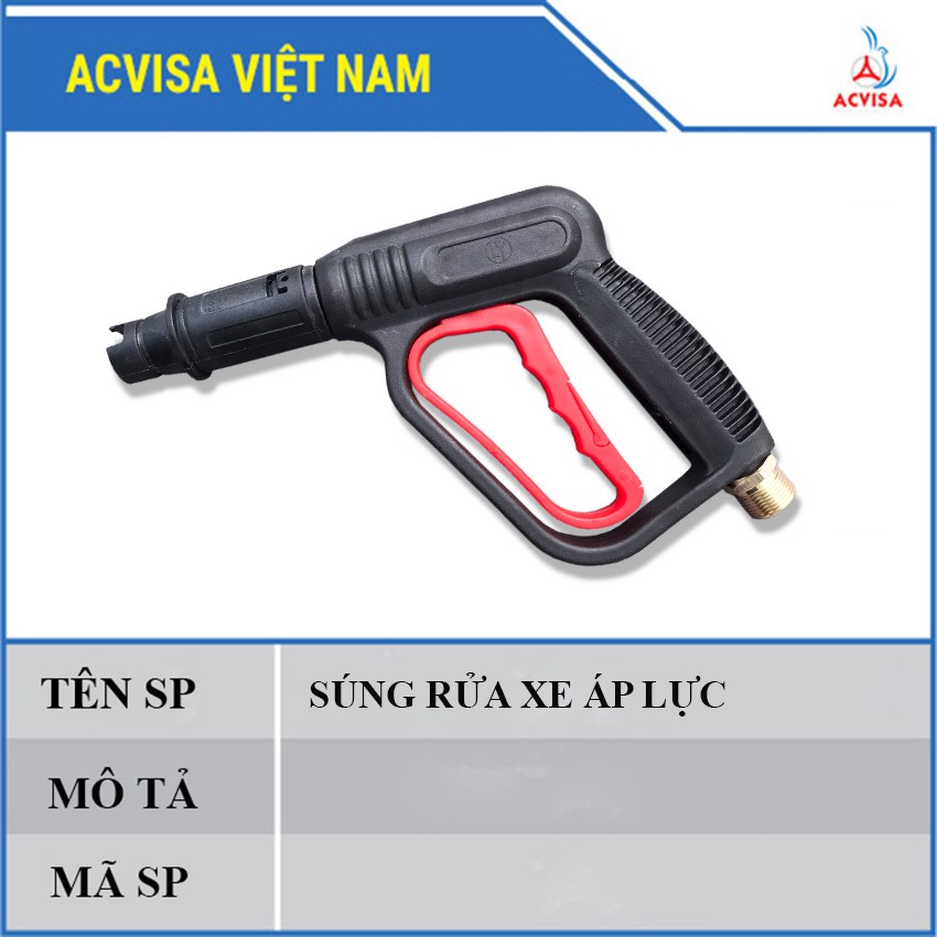 Súng Rửa Xe Áp Lực Cao Ren Ngoài 22 siêu mạnh - Lắp Được Bình Bọt 0.5l