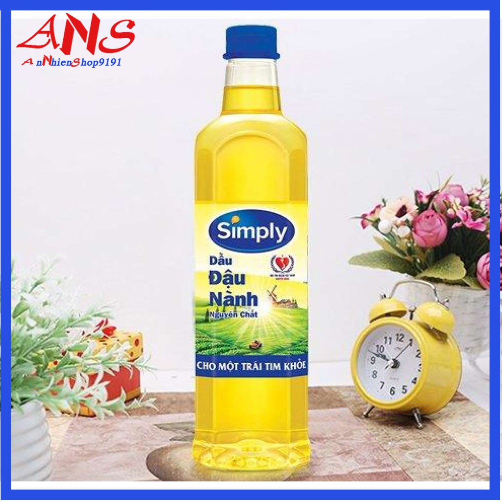 Dầu ăn Simply đậu nành chai 1L