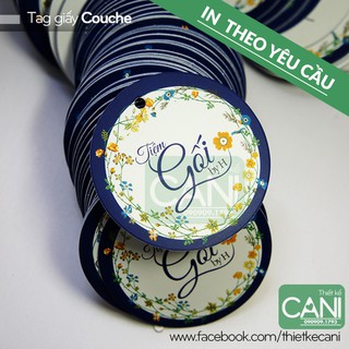500c Tag giấy hình Tròn (4cm, 4.5cm, 5 cm) Mác giấy treo quần áo Tem giấy tag treo phụ kiện
