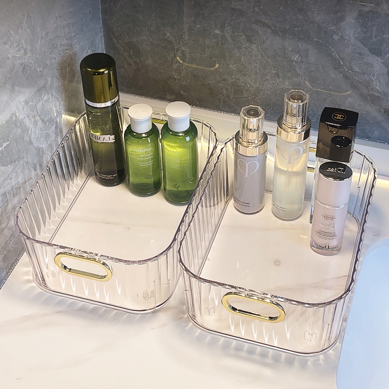 Giỏ Đựng Đồ Dùng Bằng Acrylic Trong Suốt Có Tay Cầm Tiện Dụng Trang Trí Nhà Cửa