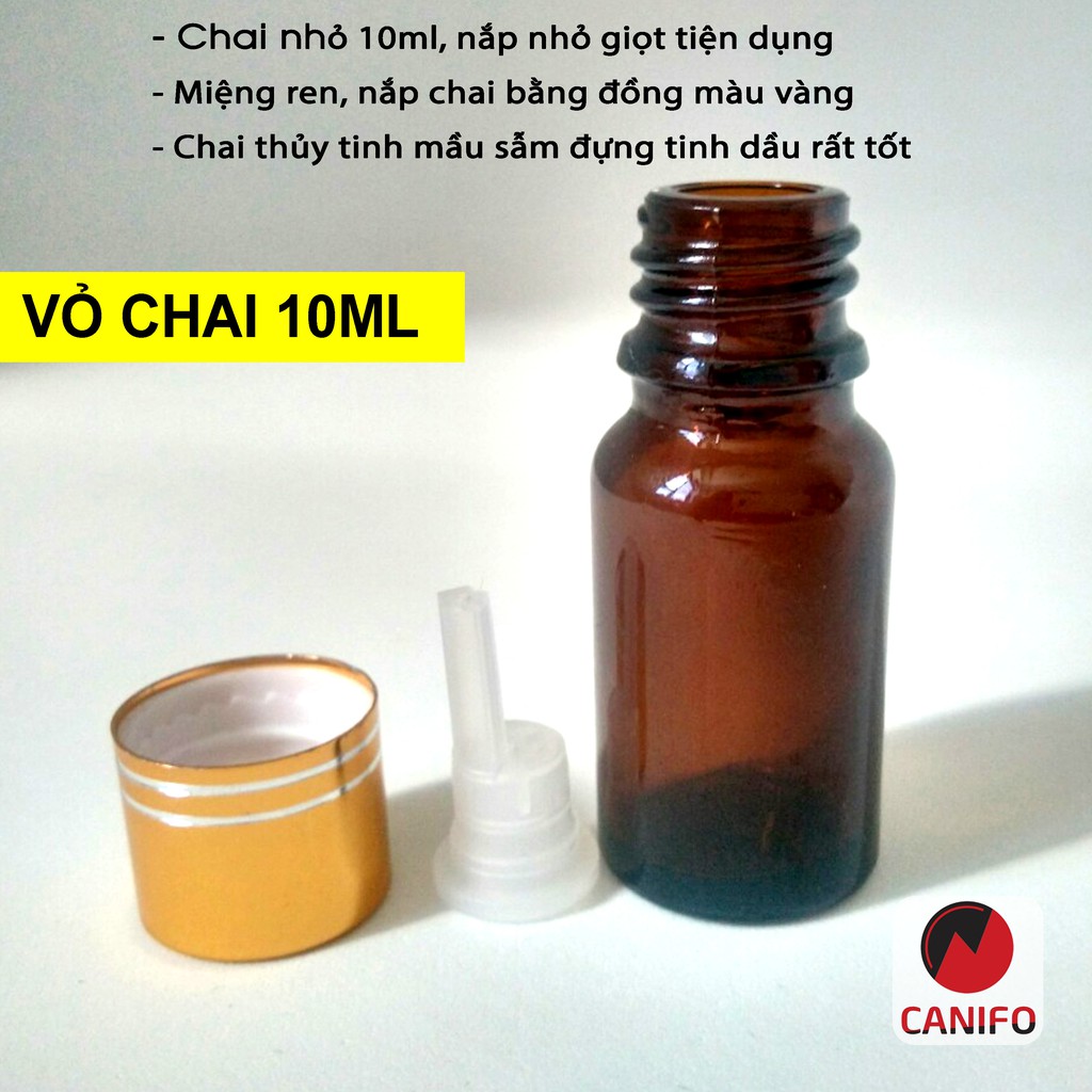 Vỏ chai tinh dầu nắp nhỏ giọt 10ml - loại cao cấp, vỏ chai tinh dầu 10ml dùng để chiết tinh dầu thiên nhiên