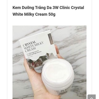KEM DƯỠNG TRẮNG DA 3W CLINIC CRYSTAL WHITE MILKY CREAM