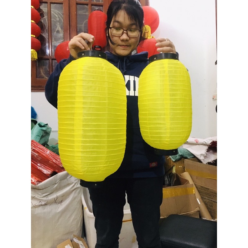 Đèn lồng vải lụa màu Vàng không tua trang trí tết