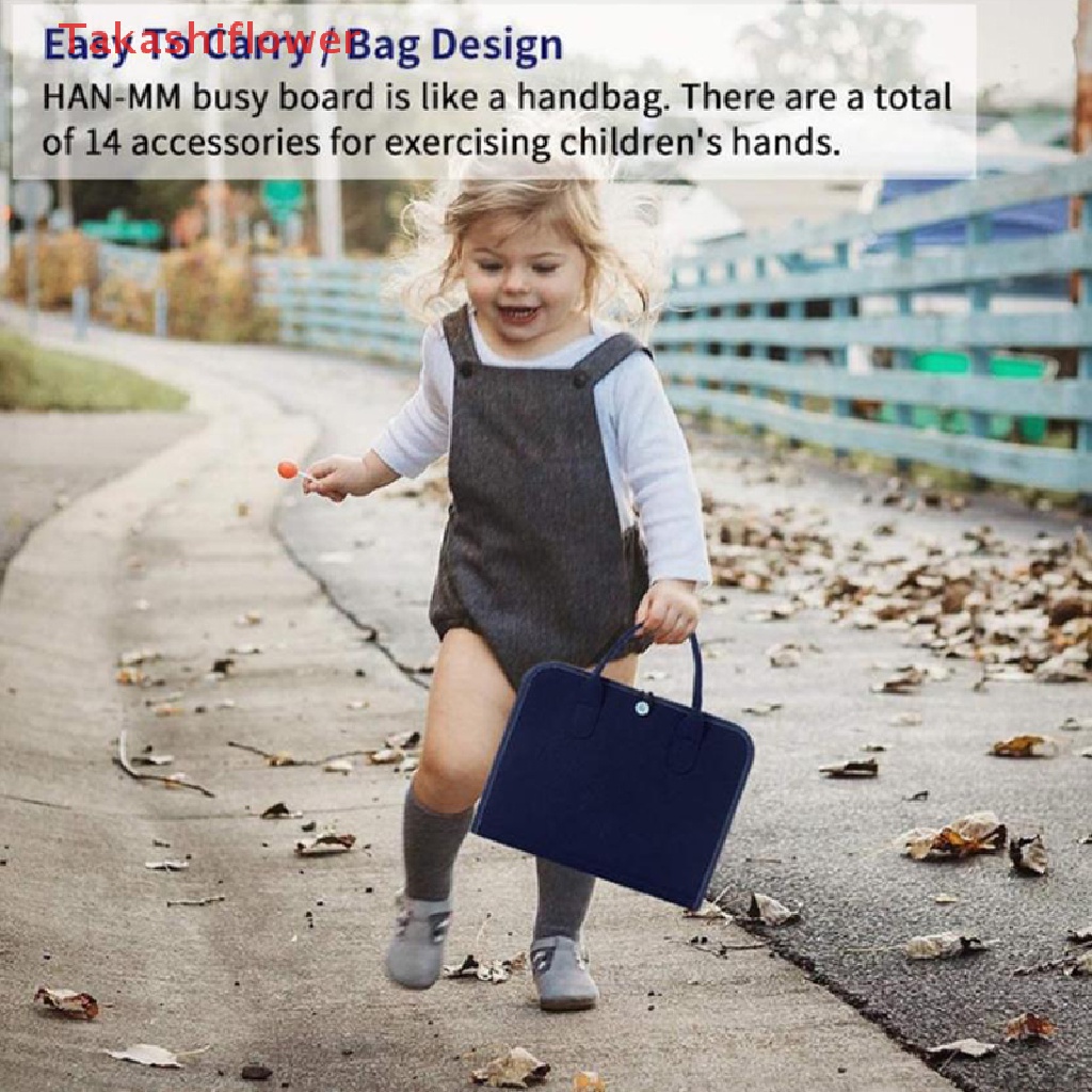 (Takashiflower) Bảng Đồ Chơi Luyện Tập Trí Não Montessori Có Khóa Cài Giáo Dục Cho Trẻ Em