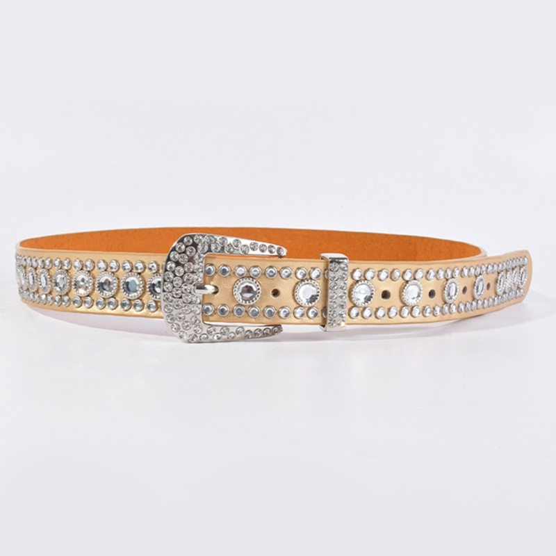 Ivy Bar Adult Teenager Bling Bling Rhinestones Belt Studded Belt for Women Men