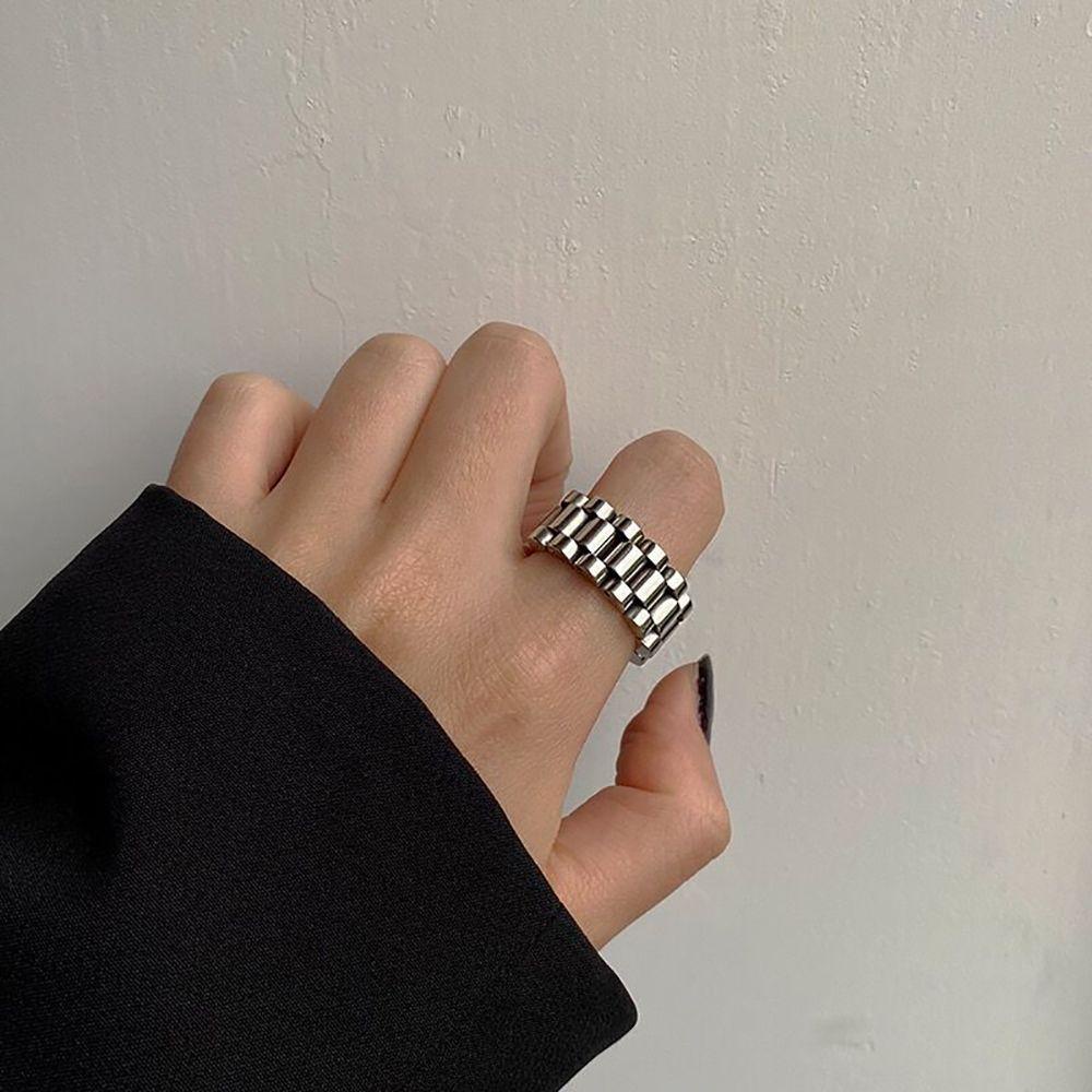 Nhẫn Thép Titan Đơn Giản Phong Cách Hip Hop Cho Nữ
