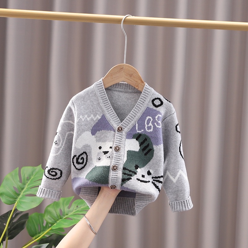 áo cardigan hoạ tiết cho bé