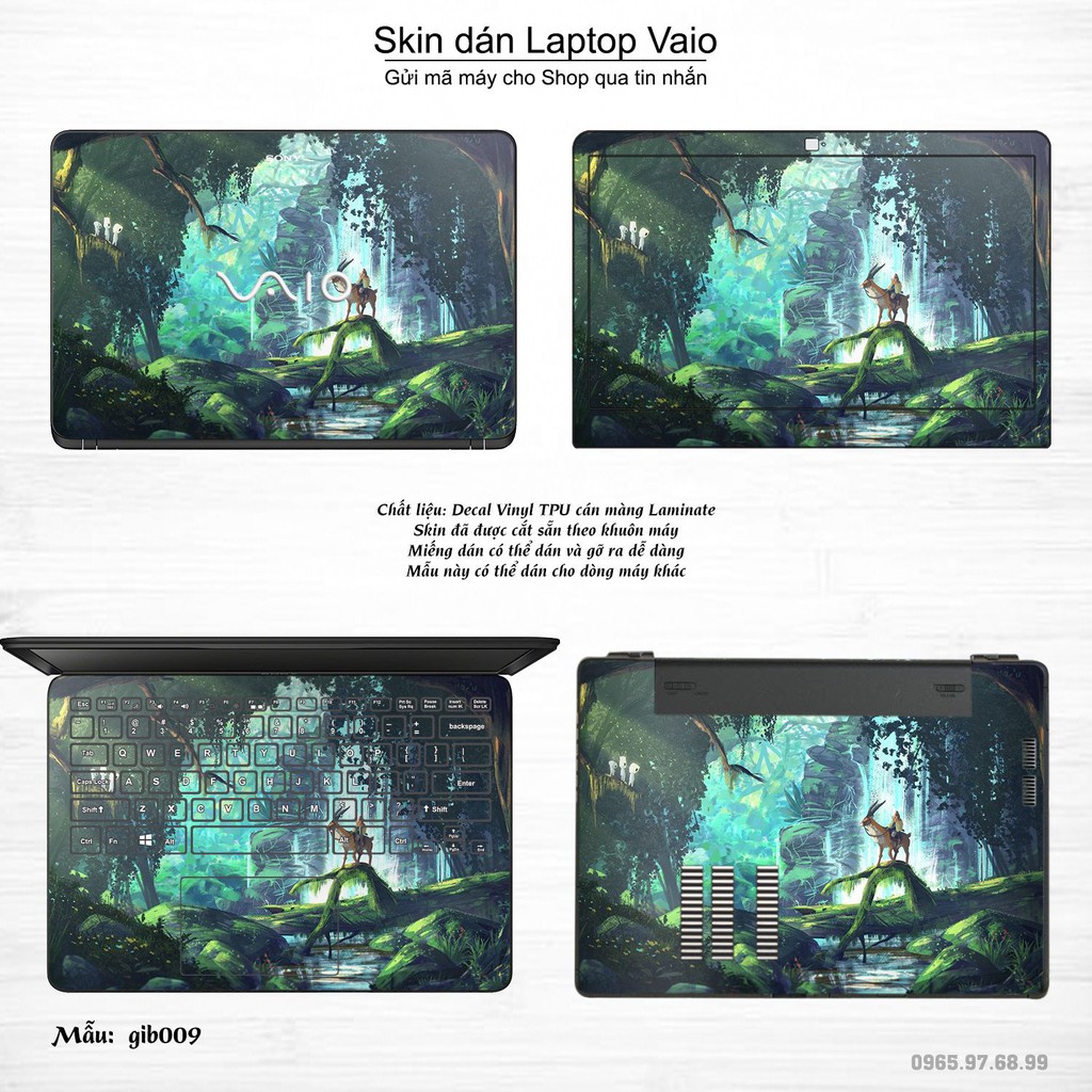Skin dán Laptop Sony Vaio in hình Ghibli Studio (inbox mã máy cho Shop)