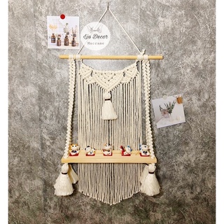 [Giá Ưu Đãi] Kệ Gỗ Macrame Trang Trí Nhà Cửa By Lin