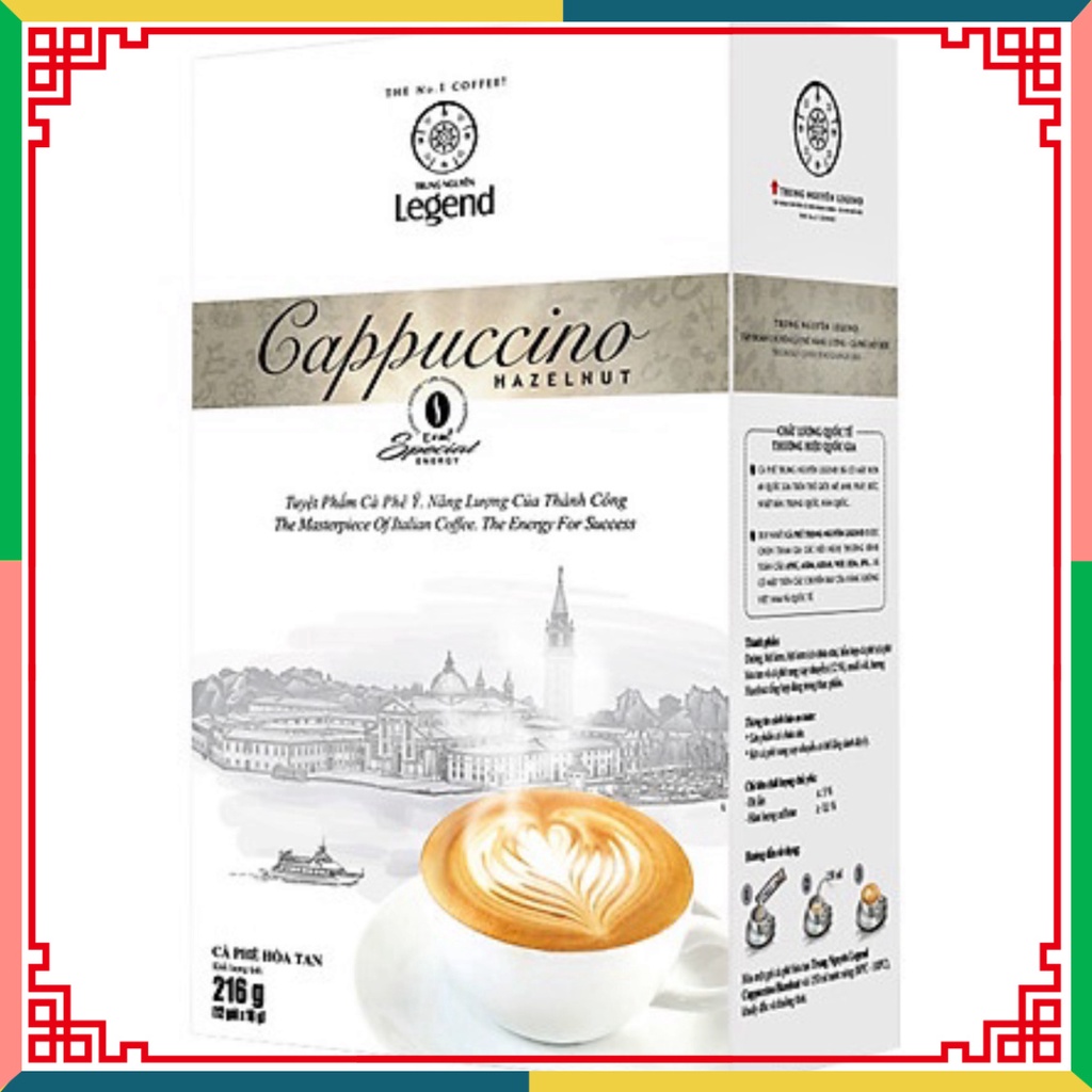 Cà phê tổ hợp Tập Đoàn Cafe Trung Nguyên Legend Cappuccino Hazelnut hộp 216g ( Đại lý Ngọc Toản)