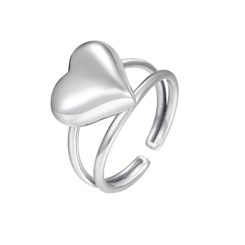 Nhẫn hình trái tim đôi thời trang cá tính