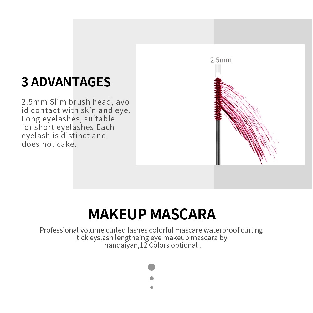 Mascara dạng lỏng chống thấm nước nối dài uốn cong lông mi nhiều màu sắc