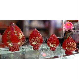 ✨Trái Đào Bằng Thủy Tinh  ( THÂY THẾ ) không chân đèn