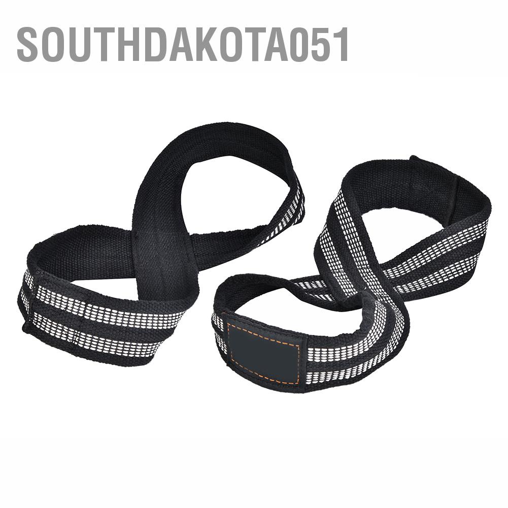 Hàng Sẵn Cặp Dây kéo lưng tập GYM-Hỗ trợ Deadlift, kéo tạ, lên xà Hình 8 Dây đeo cổ tay để kéo lên Thanh ngang Tăng lực cho phòng tập thể dục Thiết bị thể hình【Southdakota051】