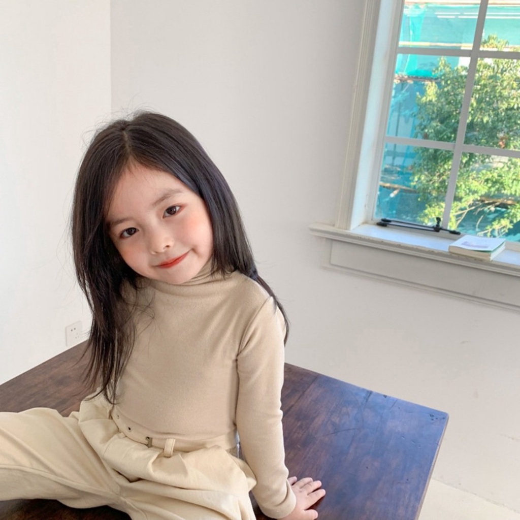 Áo thun dài tay bé trai/ áo giữ nhiệt cho bé/áo giữ nhiệt cổ cao bé gái