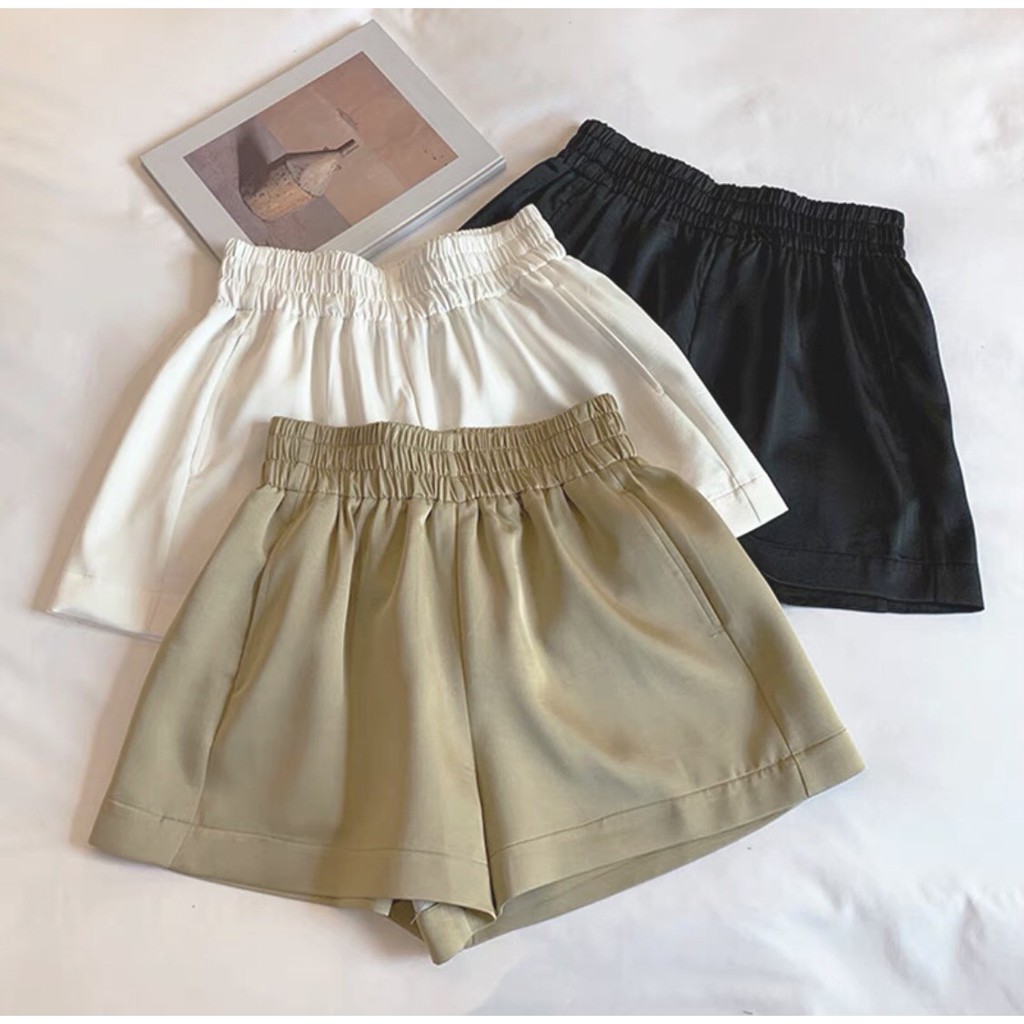 Quần Short Nữ KAYA, Sooc Lụa ống rộng lưng cao, cạp chun cao cấp - Có Bigsize (45-70kg