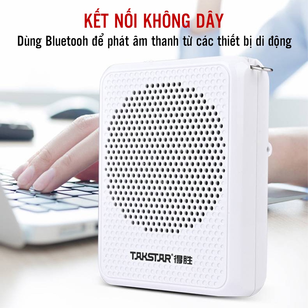Máy Trợ Giảng Không Dây Takstar E126W Bluetooth, Nhỏ Gọn, Công Suất 8W, Mic Nhạy Chính Hãng Cao Cấp Bảo Hành 1 Năm