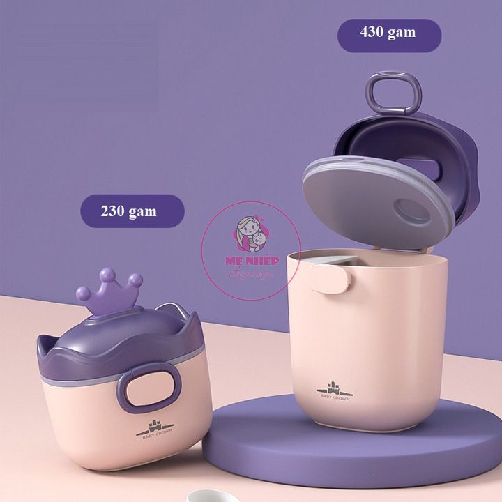 Hộp đựng sữa bột, đồ khô hình vương miện cao cấp hãng BABY CROWN (Có thể tiệt trùng)