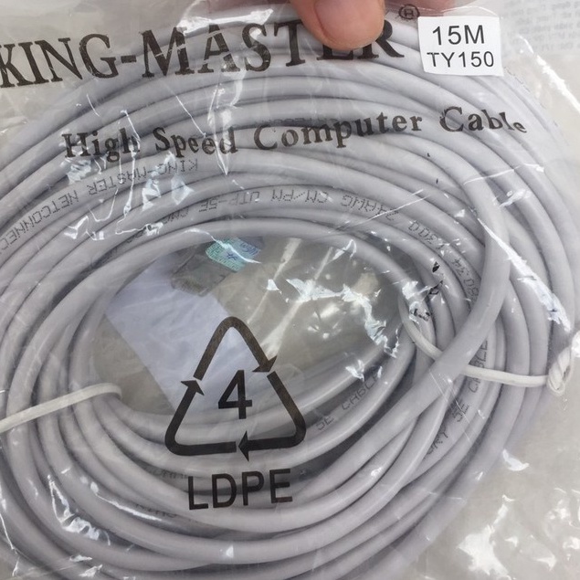 Dây cáp mạng LAN Internet bấm sẵn KingMaster dài 15m chuẩn cat 5e