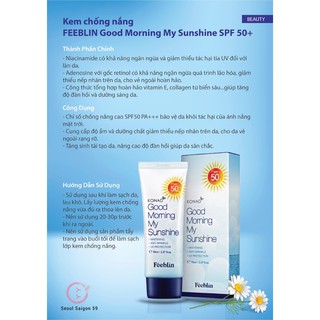 Kem chống nắng FEEBLIN Good Morning My Sunshine SPF 50+