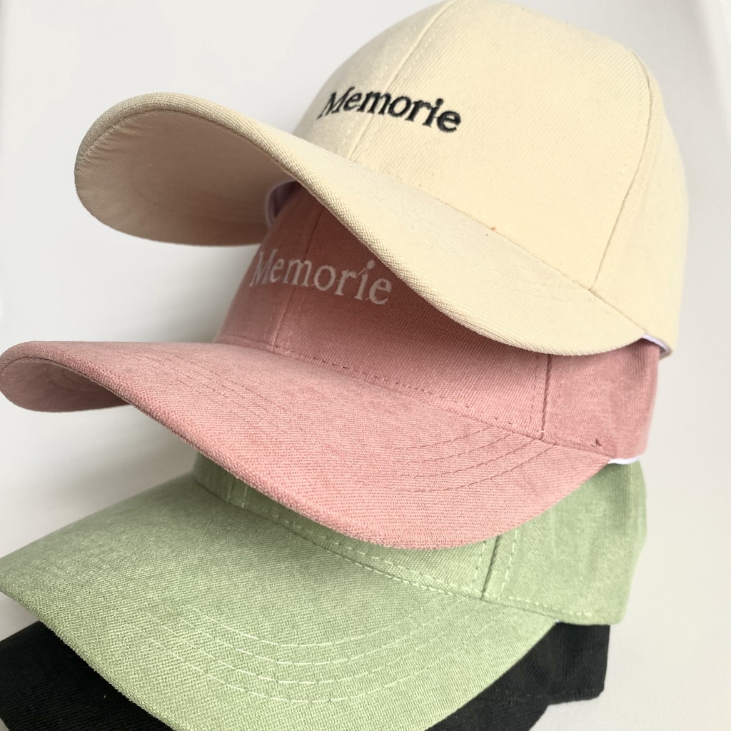 Mũ lưỡi trai thêu hình chữ Memorie chất vải Kaki nhiều màu thương hiệu Hook