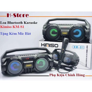 Loa bluetooth karaoke kimiso km-s1 tặng kèm 1 mic hát có dây
