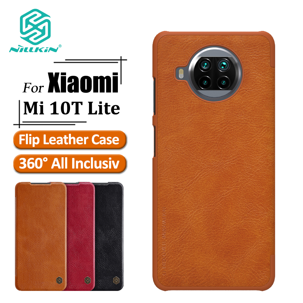 Bao Da Điện Thoại Nillkin Qin Series Cho Xiaomi Mi 10t Lite Chống Sốc Có Ngăn Chứa Thẻ Bảo Vệ Toàn Diện