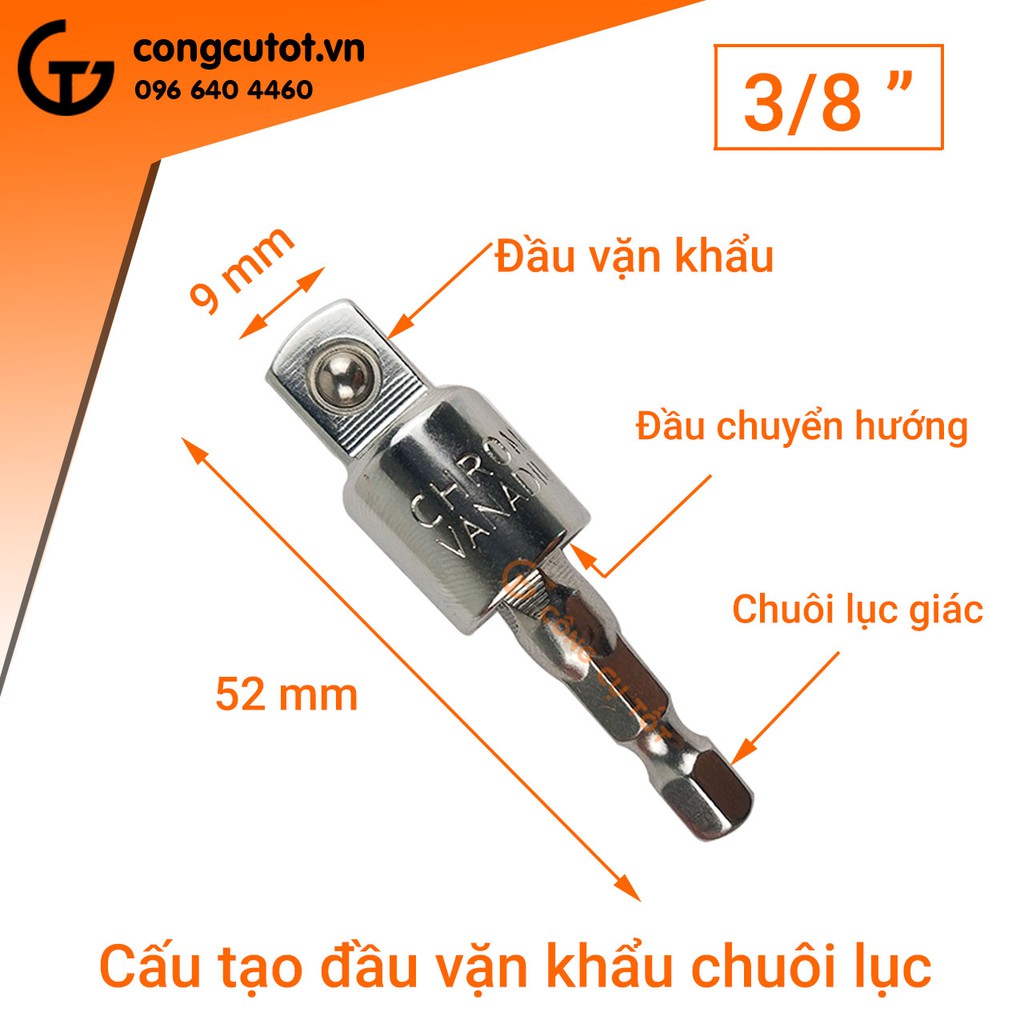 Đầu vặn khẩu kiểu chếch chuôi lục