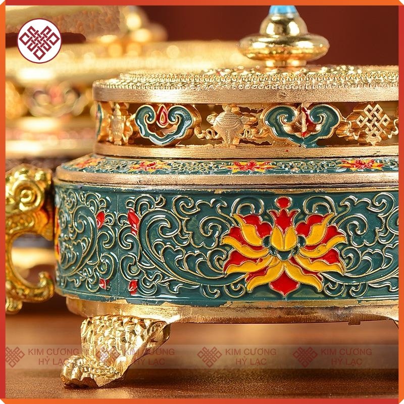 Lư Hương Đốt Trầm Lư Xông Trầm Đồ Thờ Cúng Mật Tông [Kim Cương Hỷ Lạc] Cao Cấp Mẫu Mới