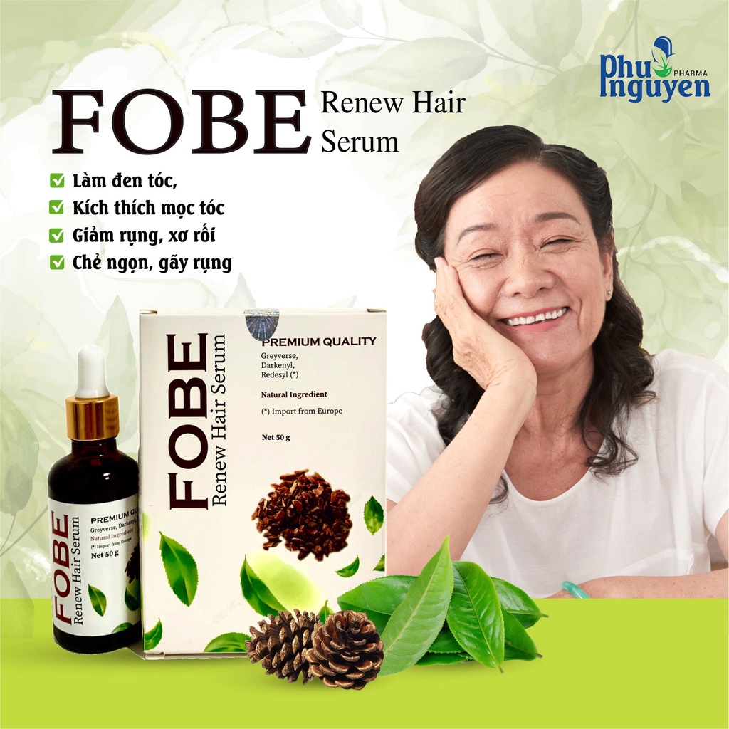 Serum Phục Hồi Tóc Hư Tổn Cung Cấp Dinh Dưỡng Làm Tóc Đen Trở Lại Fobe Hair - Chai 50ml