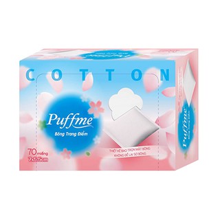 (Mã SPE73543 hoàn 10k xu)Bông Trang Điểm dạng túi PUFFME 70 miếng