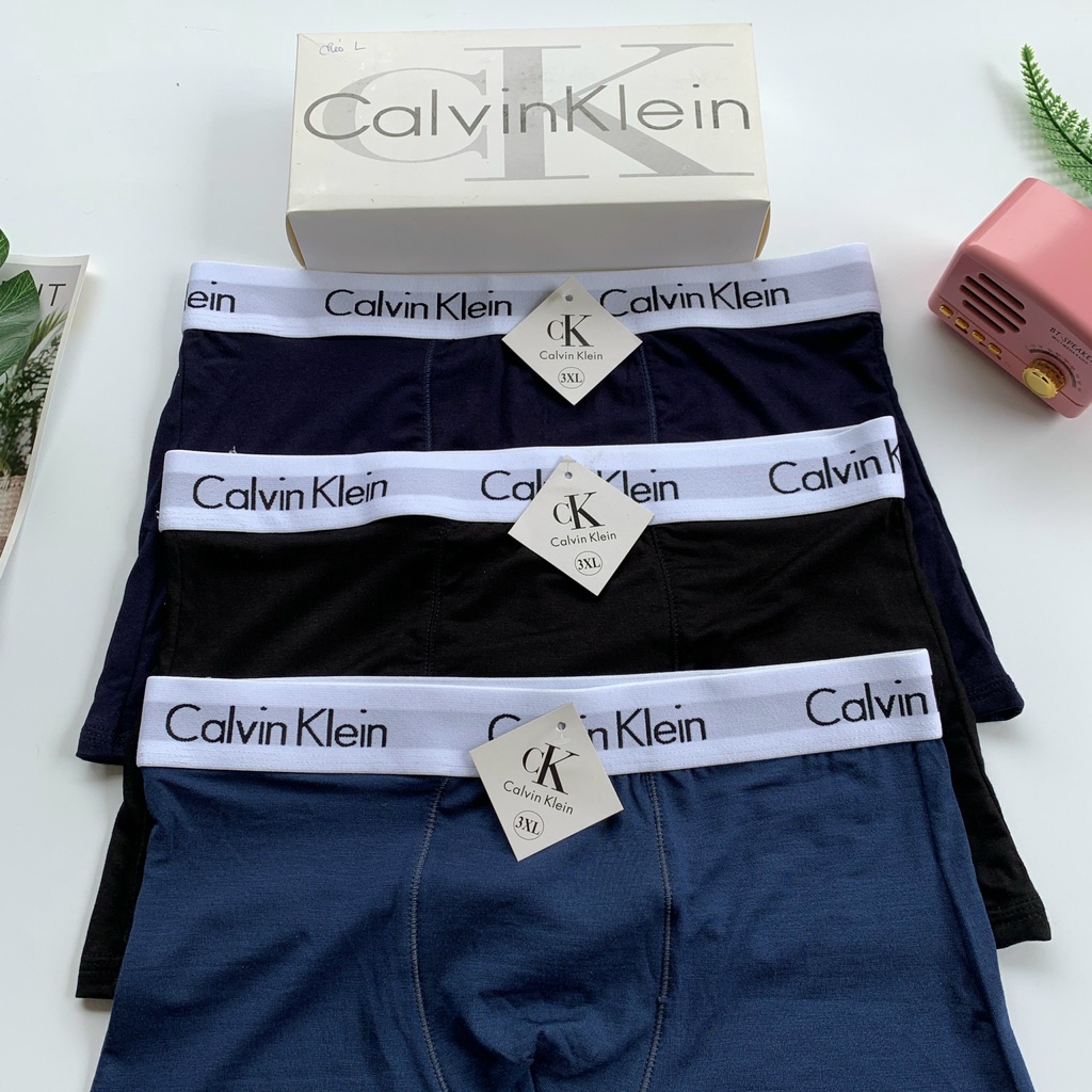 Quần Sịp Đùi Nam CK Boxer CK thun cotton 95% co dãn thoáng mát xịn xò combo hộp 3c