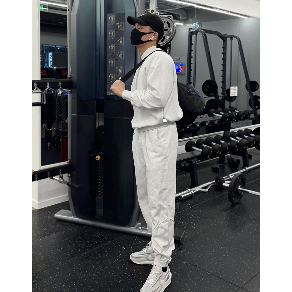 Bộ Thể Thao Nam Trơn Cổ Tròn Thu Đông Hàng Xuất Khẩu Cao Cấp, Chất Nỉ Siêu Mịn Co Giãn 4 Chiều Thoải Mái Mã GAREMSTORE