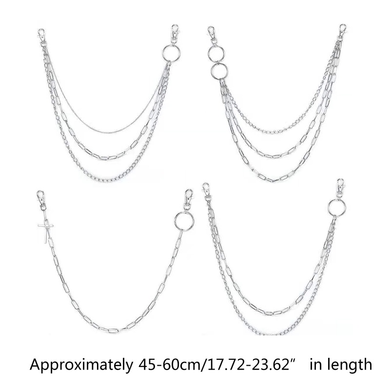 Dây Xích Bằng Hợp Kim Nhiều Lớp Trang Trí Quần Phong Cách Punk Hiphop
