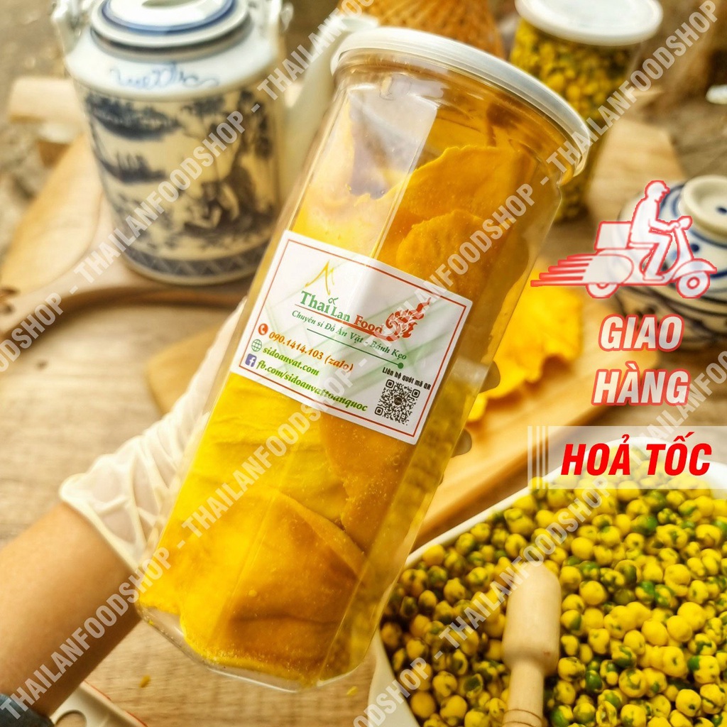 Xoài Sấy Dẻo Miếng To - Lon 500gram