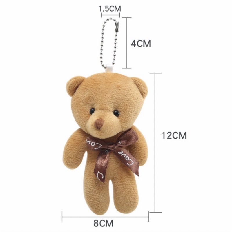 Móc khóa gấu bông, móc cài balo hình gấu Teddy