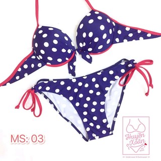 Bộ bơi bikini Thái Lan dáng basic có gọng
