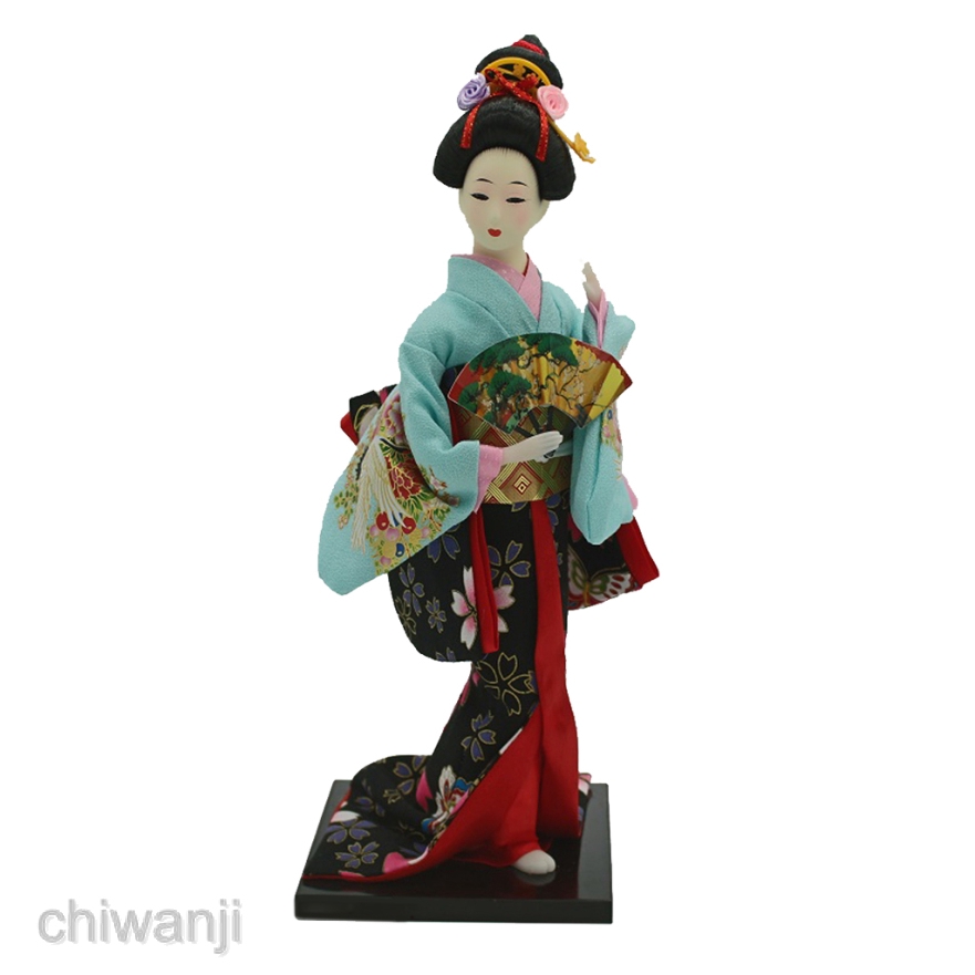 Mô hình búp bê Geisha mặc kimono truyền thống Nhật Bản chất lượng cao dùng trang trí