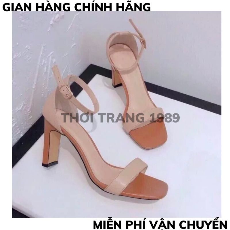 Giày cao gót nữ  đế vuông quai ngang kiểu dáng basic đẹp thời trang Giày sandal cao gót TỜI TRANG1989