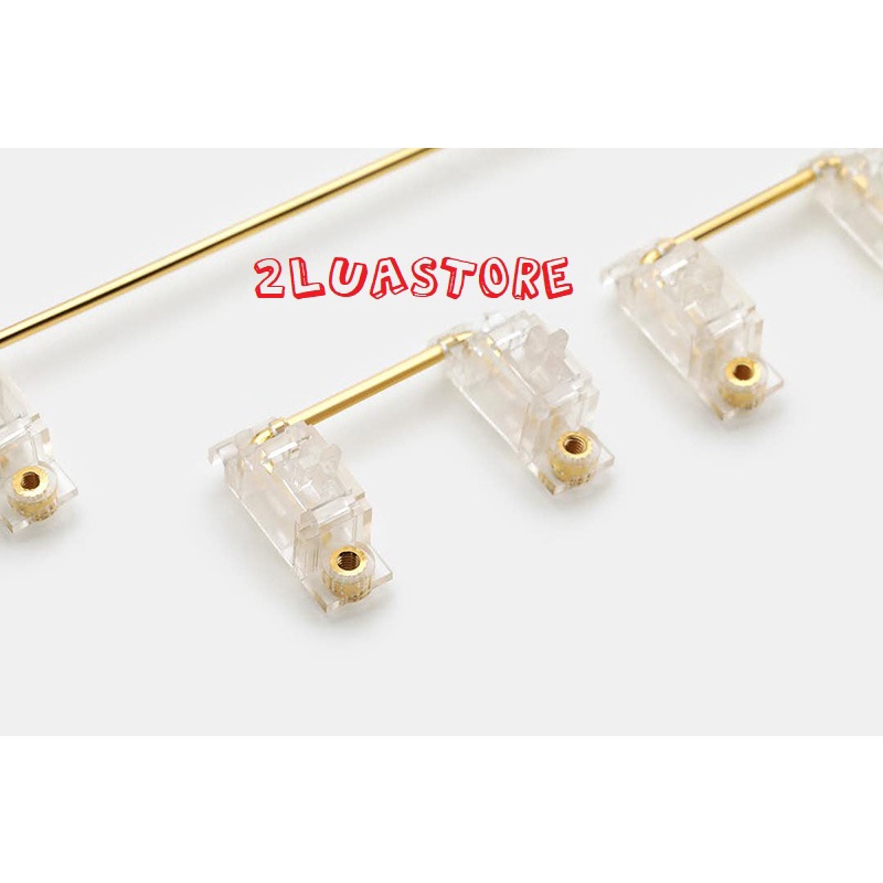 Bộ Stab EverGlide PCB-Mount V2 Stabilizer Transparent Gold Plated (bắt vít) cho bàn phím cơ