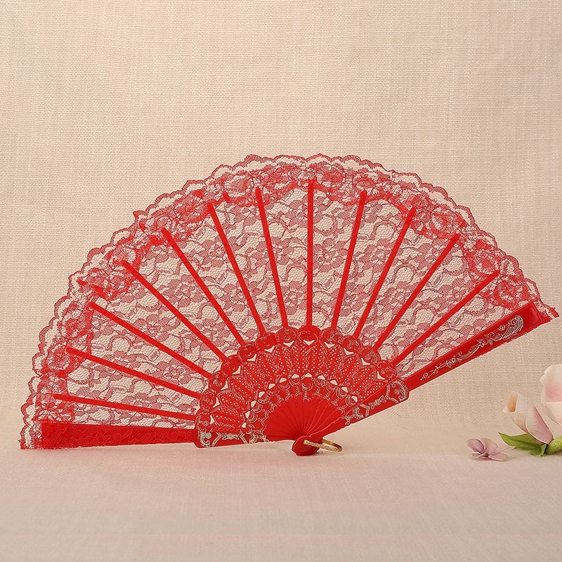 [Che tên] Quạt ren hoạ tiết cầm tay, phụ kiện chụp ảnh, cosplay cổ trang, lolita quạt PKC002